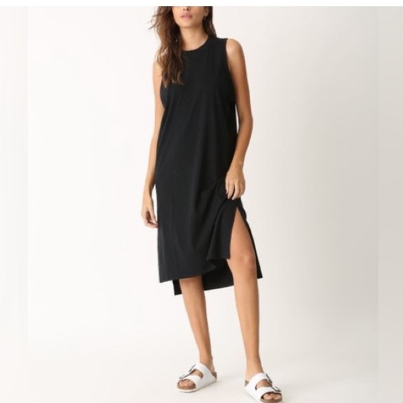 ELECTRIC & ROSE posey midi dress black slits - Picture 1 of 6